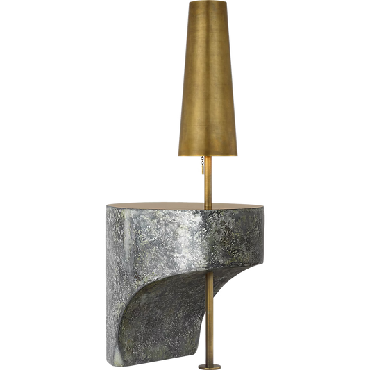 Runia 49" Sculpted Side Table Floor Lamp