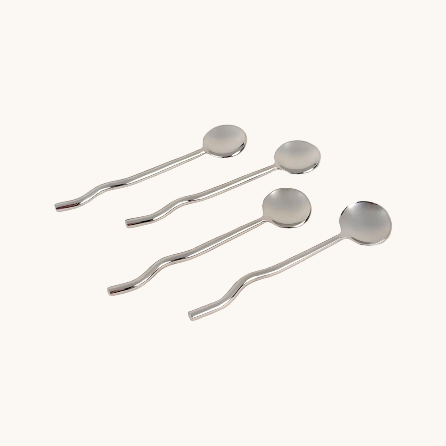 Arc Wavy Stainless Spoons — Set of 4