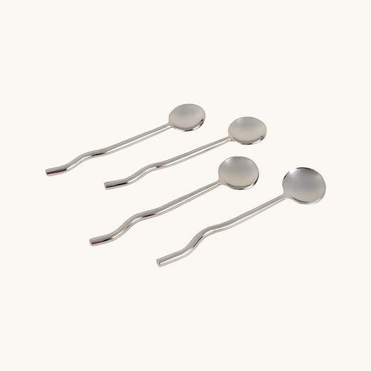 Arc Wavy Stainless Spoons — Set of 4