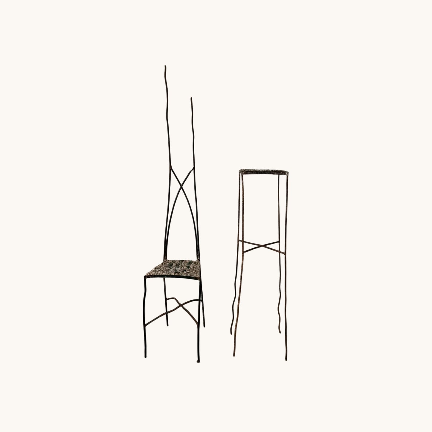 Vintage Italian Modernist Wrought Iron Furniture