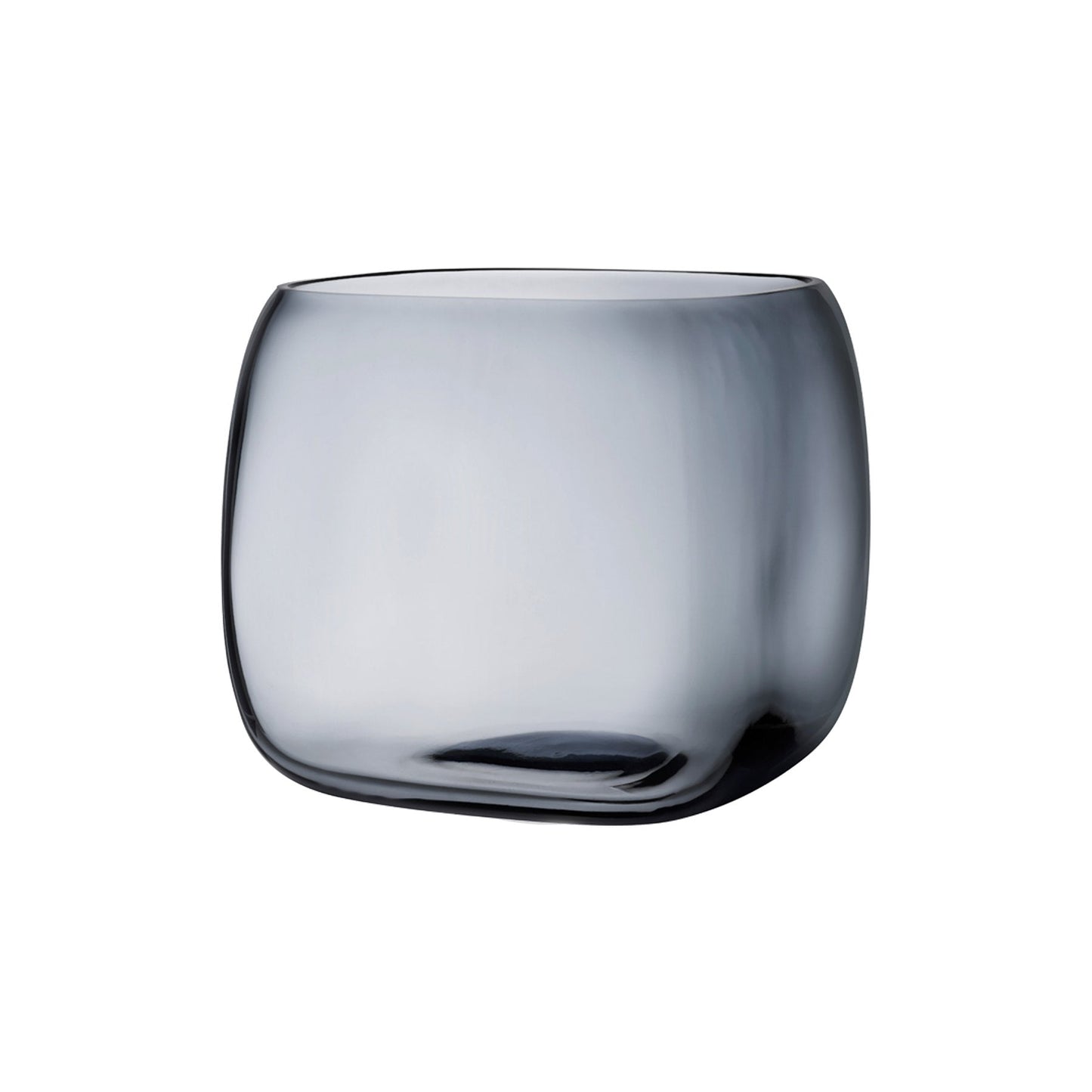 Clear glass vase on a white background