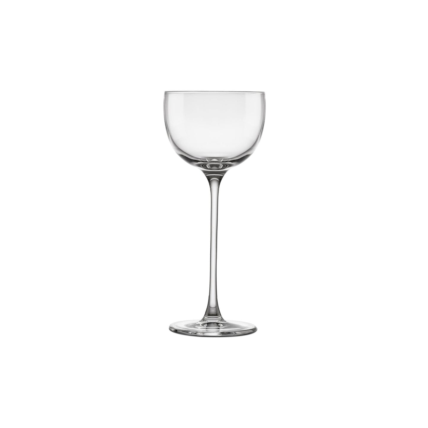 Clear wine glass on a white background
