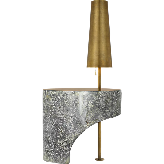 Runia 49" Sculpted Side Table Floor Lamp