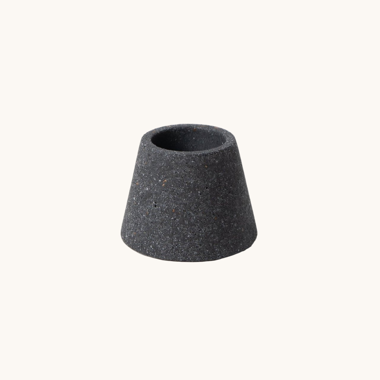Black ceramic vase on a white background