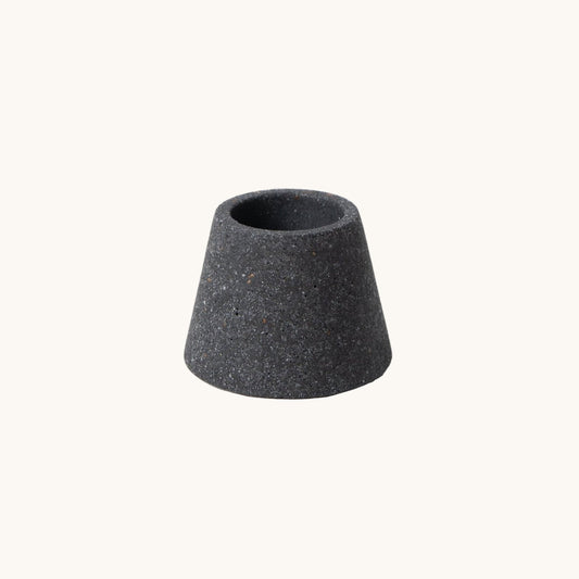 Black ceramic vase on a white background