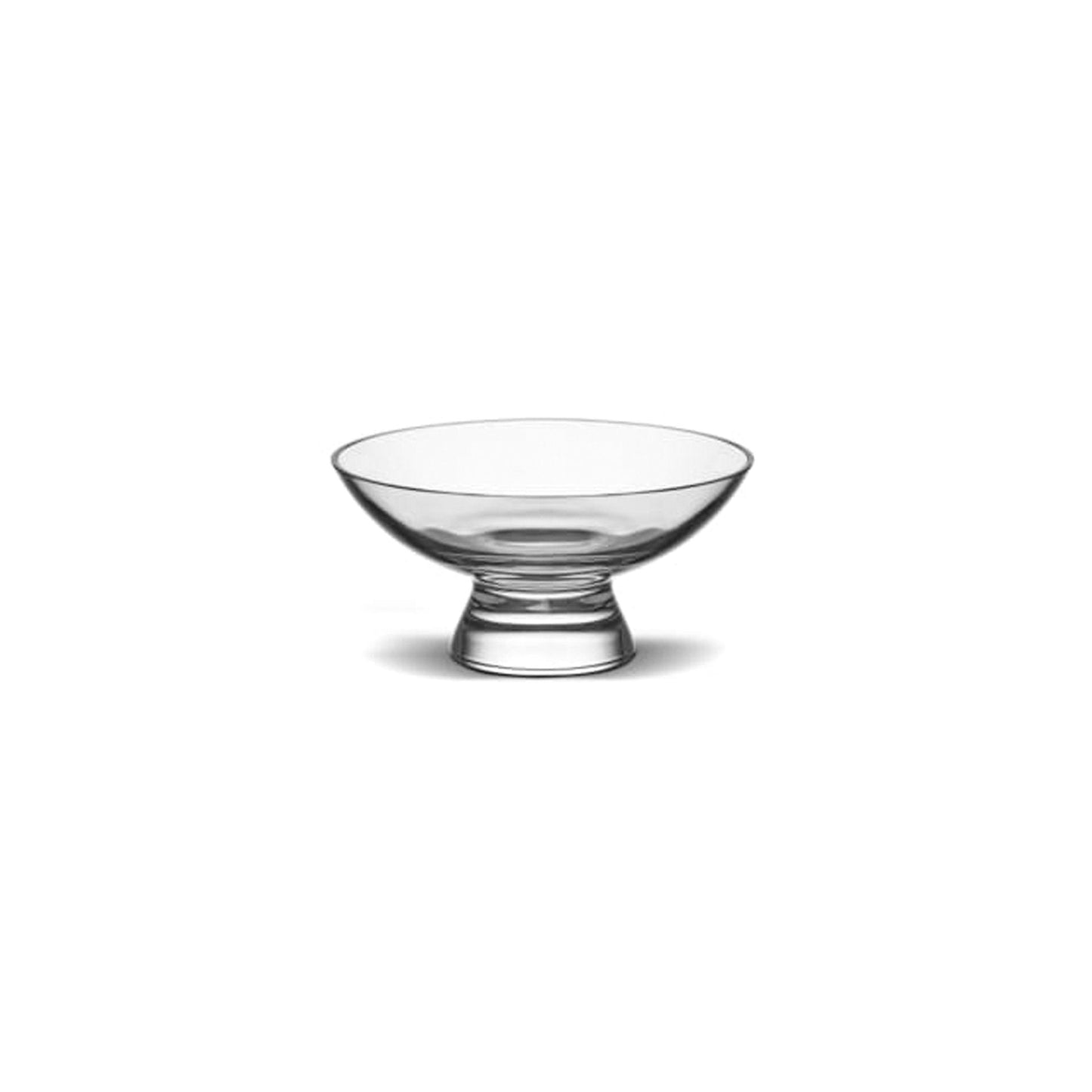 Clear glass bowl on a white background